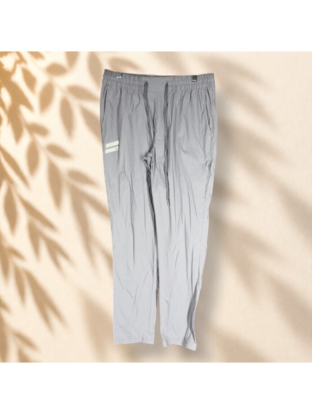 Hurley Activewear Track Pants Women M Medium Gray High Rise Drawstring Running